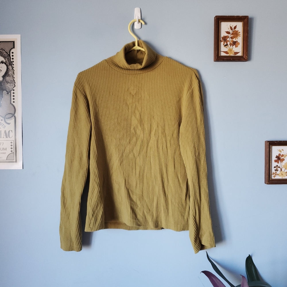 Pukey green color vintage turtleneck
